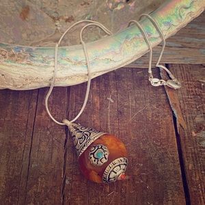 Boho Semiprecious Stone and Sterling Necklace SALE